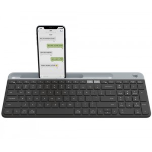 Logitech K580 teclado RF Wireless + Bluetooth Danés, Finlandés, Noruego, Sueco Grafito