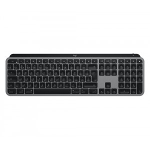 Logitech MX Keys teclado RF Wireless + Bluetooth QWERTZ Alemán Aluminio, Negro