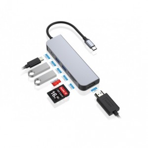 Conceptronic ADAPTADOR USB-C 6EN1 DONN02 HDMI USB-C USB 3.0 LECTOR SD