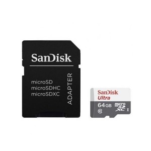 Sandisk MEMORIA SD MICRO 64GB Ultra® microSDXC + SD Adapter 100MB/s Class 10 UHS-I SDSQUNR-064G-GN3MA
