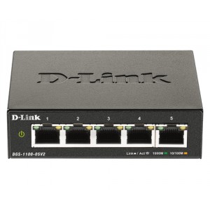 D-Link DGS-1100-05V2 switch Gestionado Gigabit Ethernet (10/100/1000) Negro