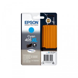 Epson 405XL - 14.7 ml - cián - original - cartucho de tinta - para WorkForce WF-7830, 7835, 7840, WorkForce Pro WF-3820, 3825, 4