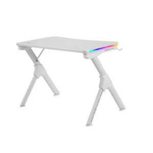 Mars gaming MESA MGD WHITE RGB CHASIS DE ACERO TABLERO 110X60cm ALTURA 74cm CON DISEÑO DE FIBRA DE CARBONO ILUMINACION 3D ARGB C