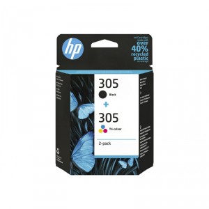 HP Paquete de 2 cartuchos de tinta original 305 tricolor / negro