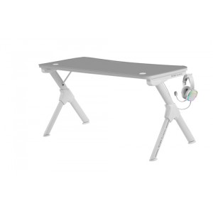 Mars Gaming MGD140W Blanco Mesa Gaming 140cm Soportes Extra Alfombrilla Total