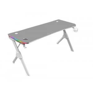 Mars Gaming MGD140RGBW Blanco Mesa Gaming RGB 140cm Soportes Extra Alfombrilla Total