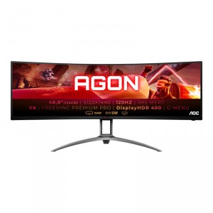 AOC AG493UCX2 pantalla para PC 124,5 cm (49") 5120 x 1440 Pixeles Quad HD LED Negro, Rojo