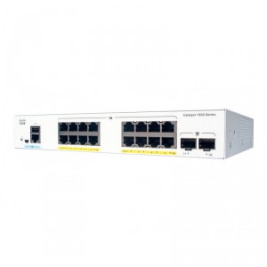 Cisco Catalyst 1000-16T-2G-L - Conmutador - Gestionado - 16 x 10/100/1000 + 2 x Gigabit SFP (enlace ascendente) - montaje en rac