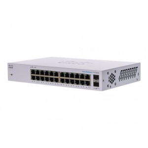 Cisco Business 110 Series 110-24T - Conmutador - sin gestionar - 24 x 10/100/1000 + 2 x Gigabit SFP combinado - sobremesa, monta