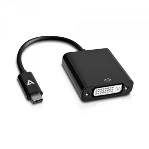 V7 USB-C mâle vers DVI-D femelle Adaptateur Noir