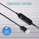 V7 Auriculares estéreo USB de Essentials con micrófono auricular con micrófono