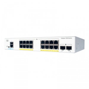 Cisco Catalyst 1000-16P-2G-L - Conmutador - Gestionado - 16 x 10/100/1000 (PoE+) + 2 x Gigabit SFP (enlace ascendente) - montaje