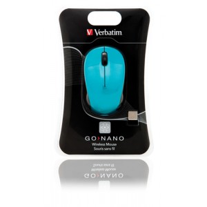 Verbatim GO NANO Wireless Mouse RF inalámbrico 1600DPI Ambidextro Cian ratón