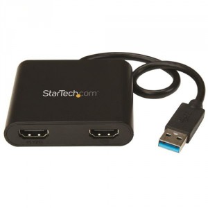 StarTech.com Adaptador Gráfico Externo USB 3.0 a 2 Puertos HDMI 4K - Adaptador de Vídeo Externo 4K para 2 Monitores