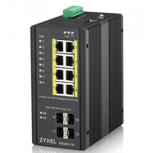 ZyXEL RGS200-12P Gestionado L2 Gigabit Ethernet (10/100/1000) Energía sobre Ethernet (PoE) Negro
