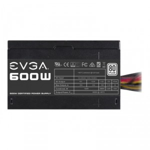 EVGA Fuente de 600W/ 600W/ Ventilador 12cm/ 80 Plus