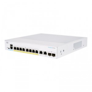 Cisco Business 350 Series 350-8FP-2G - Conmutador - L3 - Gestionado - 8 x 10/100/1000 (PoE+) + 2 x combo Gigabit Ethernet / Giga