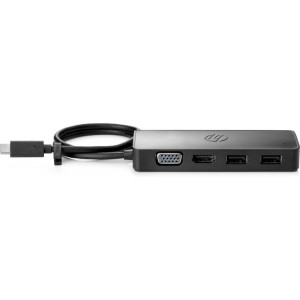 HP HUB USB 3.0 Tipo-C USB-C Travel HUB G2/ 2 Puertos USB/ 1 HDMI/ 1 VGA/ Negro
