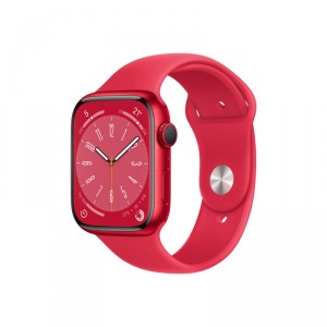 Apple Watch Series 8 (GPS) - (PRODUCT) RED - 45 mm - aluminio rojo - reloj inteligente con pulsera deportiva - fluoroelastómero