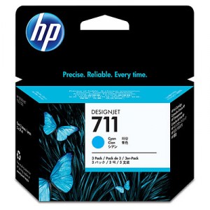 HP 711 paquete de 3 cartuchos de tinta cian 29ml