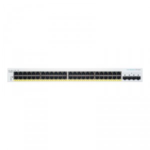 Cisco Business 220 Series CBS220-48P-4G - Conmutador - inteligente - 48 x 10/100/1000 (PoE+) + 4 x Gigabit SFP (enlace ascendent