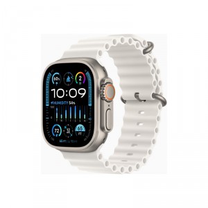 Apple Watch Ultra 2 - 49 mm - titanio - reloj inteligente con Ocean band - fluoroelastómero - blanco - tamaño de la muñeca: 130-