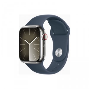 Apple Watch Series 9 (GPS + Cellular) - 41 mm - acero inoxidable plateado - reloj inteligente con pulsera deportiva - fluoroelas