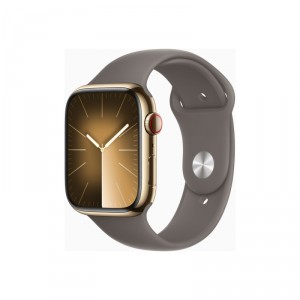 Apple Watch Series 9 (GPS + Cellular) - 45 mm - acero inoxidable dorado - reloj inteligente con pulsera deportiva - fluoroelastó