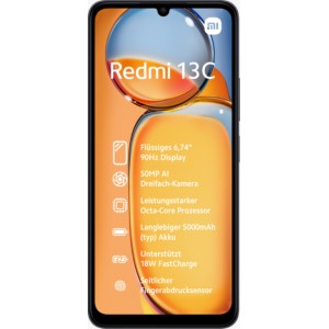 Xiaomi SMARTPHONE REDMI 13C NFC 6,74 4G HD+ DUALSIM A13.0 8GB/256GB MIDNIGHT BLACK
