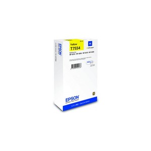 Epson T7554 - Tamaño XL - amarillo - original - cartucho de tinta - para WorkForce Pro WF-8010, WF-8090, WF-8090 D3TWC, WF-8510,