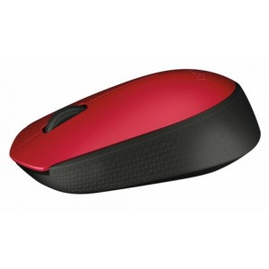 Logitech M171 RF Wireless+USB Óptico 1000DPI Ambidextro Negro, Rojo ratón