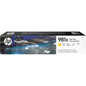 HP 981X - Alto rendimiento - amarillo - original - PageWide - cartucho de tinta - para PageWide Enterprise Color MFP 586, PageWi