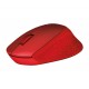 Logitech M330 Silent Plus RF inalámbrico Óptico 1000DPI mano derecha Rojo ratón