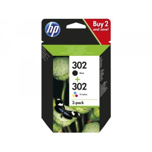 HP Paquete de ahorro de 2 cartuchos de tinta original 302 negro/tricolor