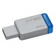 Kingston Technology DataTraveler 50 64GB 64GB USB 3.0 (3.1 Gen 1) Type-A Azul, Plata unidad flash USB