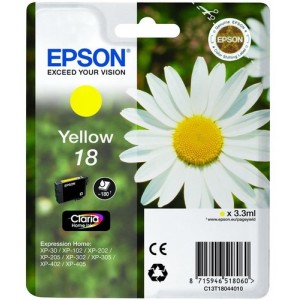 Epson C13T18044022 3.3ml 180páginas Amarillo cartucho de tinta