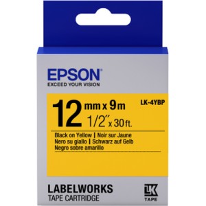 Epson C53S654008 Negro sobre amarillo cinta para impresora de etiquetas