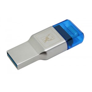 Kingston Technology MobileLite Duo 3C USB 3.0 (3.1 Gen 1) Type-A/Type-C Azul, Plata lector de tarjeta