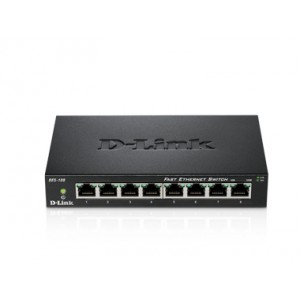 D-Link DES-108 - Switch - 8 puertos 10/100 - sobremesa, metallic