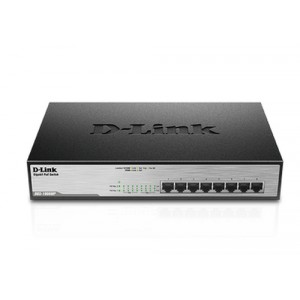 D-Link DGS-1008MP No administrado Gigabit Ethernet (10/100/1000) Energía sobre Ethernet (PoE) 1U Negro switch