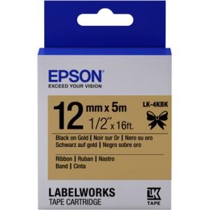 Epson LK-4KBK Negro en el oro cinta para impresora de etiquetas
