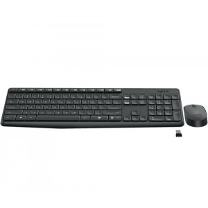 Logitech MK235 RF inal&aacute;mbrico Checa Negro