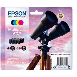 Epson 502 3.3ml 4.6ml Negro, Cian, Magenta, Amarillo 210p&aacute;ginas 165p&aacute;ginas cartucho de tinta