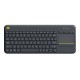 Logitech K400 Plus teclado RF inalámbrico QWERTZ Checa Negro