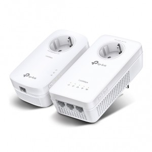 Tp-Link HOMEPLUG WIFI TL-WPA8631P KIT 1300MB AV500 AC1300 CON 3 PUERTOS GIGA PASSTHROUGH KIT COMPUESTO DE UN TL-WPA8631P Y UN TL