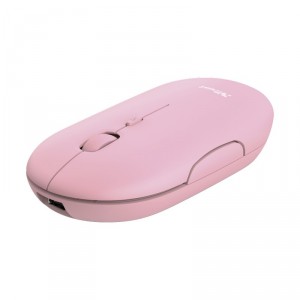 Trust INALAMBRICO PUCK RECARGABLE- ULTRAFINO - BOTONES SILENCIOSOS- 800/1200 / 1600DPI - RECEPTOR MICRO USB COLOR ROSA 24125