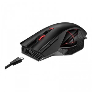 Asus ROG Spatha X - Rat&oacute;n - diestro - &oacute;ptico - 12 botones - inal&aacute;mbrico, cableado - USB, 2.4 GHz - negro