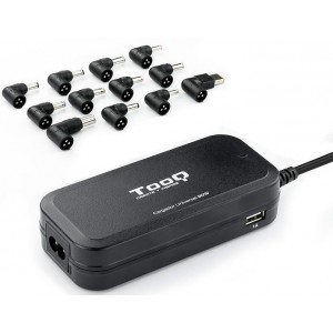 Tooq Cargador de Port&aacute;til TQLC-90BS02AT/ 90W/ Autom&aacute;tico/ 12 Conectores/ Voltaje 12-20V/ 1 USB