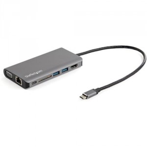 StarTech.com DKT30CHVAUSP base para port&aacute;til y replicador de puertos Al&aacute;mbrico USB 3.2 Gen 1 (3.1 Gen 1) Type-C Negro, Gris