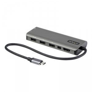 StarTech.com Adaptador Multipuertos USB-C - Docking Station USB Tipo C a HDMI o Mini DisplayPort 4K60 - Replicador de Puertos US